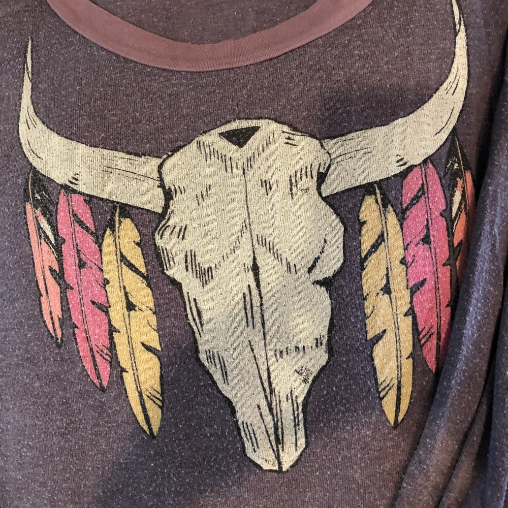 Wildfox purple V-neck 3/4 sleeve